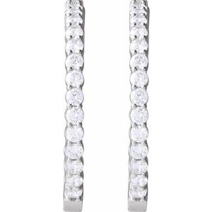 Lab-Grown Diamond Inside-Outside Hoop Earrings - Style 653631