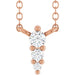 Ladies Natural Diamond Graduated Necklace (I1, G-H) — 14K Rose Gold