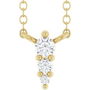 Ladies Natural Diamond Graduated Necklace (I1, G-H) — 14K Yellow Gold