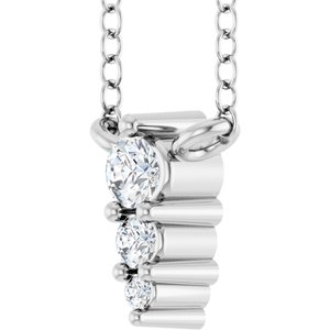 Lab-Grown Diamond Accented Graduated Bar Necklace or Center