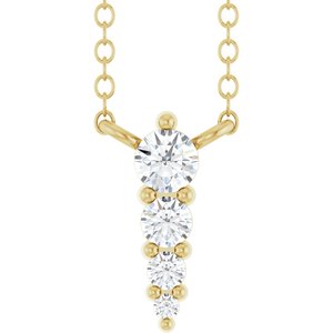 Lab-Grown Diamond Accented Graduated Bar Necklace or Center
