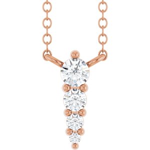 Ladies Natural Diamond Graduated Necklace (I1, G-H) — 14K Rose Gold