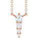 Ladies Natural Diamond Graduated Necklace (I1, G-H) — 14K Rose Gold