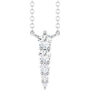 Ladies Natural Diamond Graduated Necklace (I1, G-H) — Sterling Silver