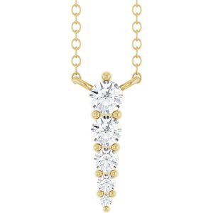 Ladies Natural Diamond Graduated Necklace (I1, G-H) — 14K Yellow Gold