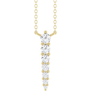 Ladies Natural Diamond Graduated Necklace (I1, G-H) — 14K Yellow Gold
