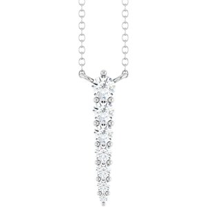 Ladies Natural Diamond Graduated Necklace (I1, G-H) — Sterling Silver