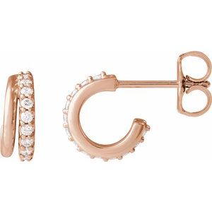 Lab-Grown Diamond Accented Hoop Earrings - Style 88686
