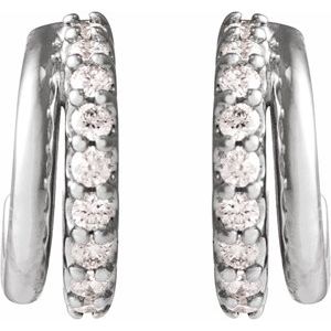 Lab-Grown Diamond Accented Hoop Earrings - Style 88686