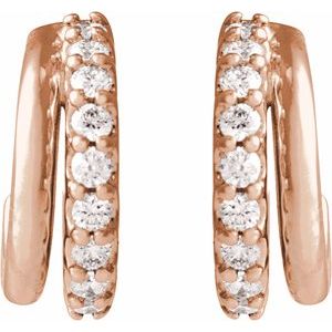 Lab-Grown Diamond Accented Hoop Earrings - Style 88686