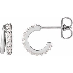 Lab-Grown Diamond Accented Hoop Earrings - Style 88686