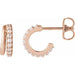 Ladies Natural Diamond Hoop Earrings (I1, G-H) — 14K Rose Gold