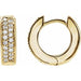 Ladies Natural Diamond 13.4 mm Hoop Earrings (Si1, G-H) — 14K Yellow Gold