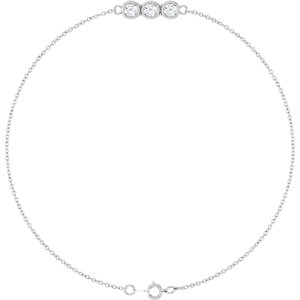 Ladies Natural Diamond Three-Stone Line Bracelet (I1, G-H) — Sterling Silver