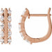 Ladies Natural Diamond Hinged 15 mm Hoop Earrings (I1, G-H) — 14K Rose Gold