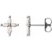Ladies Natural Diamond Cross Earrings — Sterling Silver