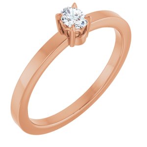 Ladies Natural Diamond Ring (SI2-SI3, GHI) — 14K Rose Gold