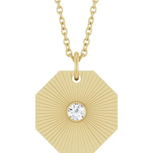 Ladies Natural Diamond Medallion Necklace (I1, G-H) — 14K Yellow Gold