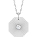 Ladies Natural Diamond Medallion Necklace (I1, G-H) — 14K White Gold