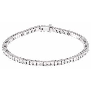 Ladies Natural Diamond Line 7 1/ Bracelet (I1, G-H) — 14K White Gold