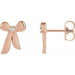 Ladies Natural Diamond Bow Earrings — 14K Rose Gold