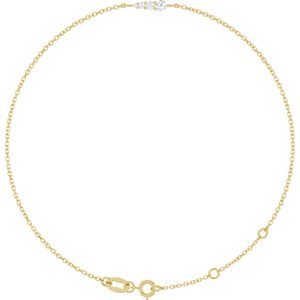 Ladies 1/10 Natural Diamond Graduated 6 1/2-7 1/ Bracelet (I1, G-H) — 14K Yellow Gold
