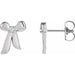 Ladies Natural Diamond Bow Earrings — Sterling Silver