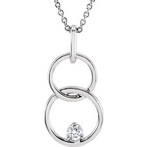 Ladies Natural Diamond Necklace (I1, H-I) — 14K White Gold