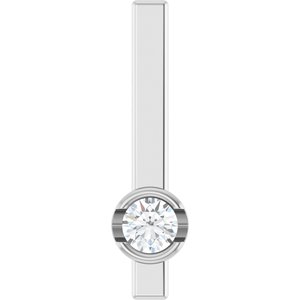 Ladies Natural Diamond Bar Pendant (Si2-Si3, G-H) — Platinum