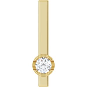 Ladies Natural Diamond Bar Pendant (I1, G-H) — 14K Yellow Gold