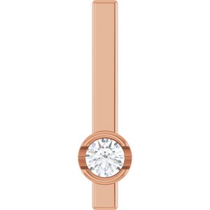 Ladies Natural Diamond Bar Pendant (I1, G-H) — 14K Rose Gold