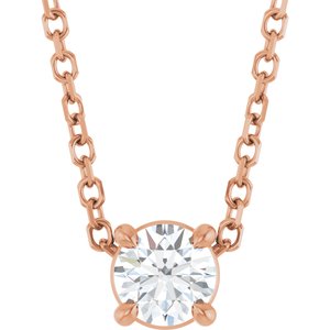 Ladies Natural Diamond Necklace (I1, G-H) — 14K Rose Gold