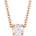 Ladies Natural Diamond Necklace (I1, G-H) — 14K Rose Gold