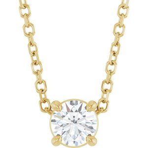 Ladies Natural Diamond Necklace (I1, G-H) — 14K Yellow Gold