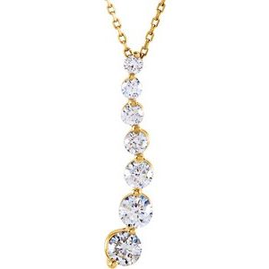 Ladies Natural Diamond Journey Necklace (I1, G-H) — 14K Yellow Gold