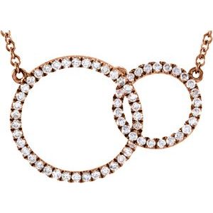Ladies Natural Diamond Circle Necklace (I1, H-I) — 14K Rose Gold