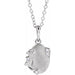 Ladies Natural Diamond Engravable Floral Necklace (I1, G-H) — 14K White Gold