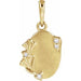 Ladies Natural Diamond Engravable Floral Pendant (I1, G-H) — 14K Yellow Gold