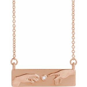Ladies Natural Diamond Creation of Adam Necklace (I1, G-H) — 14K Rose Gold