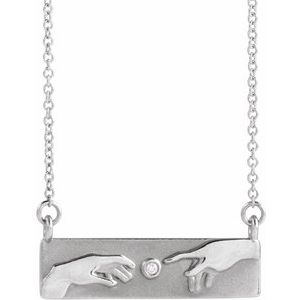 Ladies Natural Diamond Creation of Adam Necklace (I1, G-H) — Sterling Silver