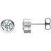 Ladies Natural Diamond Bezel-Set Earrings (I1, G-H) — 14K White Gold