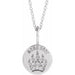 Ladies Natural Diamond Mama Bear Necklace (I1, G-H) — 14K White Gold