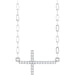 Ladies Natural Diamond Sideways Cross Necklace (I1, G-H) — Sterling Silver