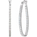Ladies Natural Diamond Inside-Outside Hoop Earrings (I1) — 14K White Gold
