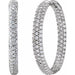 Ladies Natural Diamond Inside-Outside Hinged 24 mm Hoop Earrings (Si1, G-H) — 18K White Gold