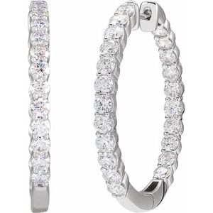 Lab-Grown Diamond Inside-Outside Hoop Earrings - Style 653631