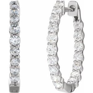 Lab-Grown Diamond Inside-Outside Hoop Earrings - Style 653631