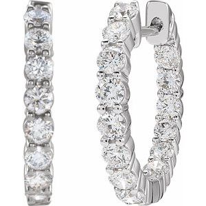 Lab-Grown Diamond Inside-Outside Hoop Earrings - Style 653631