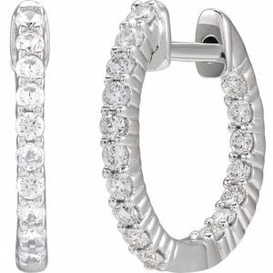 Lab-Grown Diamond Inside-Outside Hoop Earrings - Style 653631