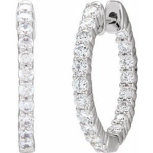 Lab-Grown Diamond Inside-Outside Hoop Earrings - Style 653631